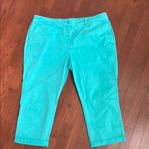 Women’s Crown & Ivy ‘Charlotte’ Turquoise Cropped Pants